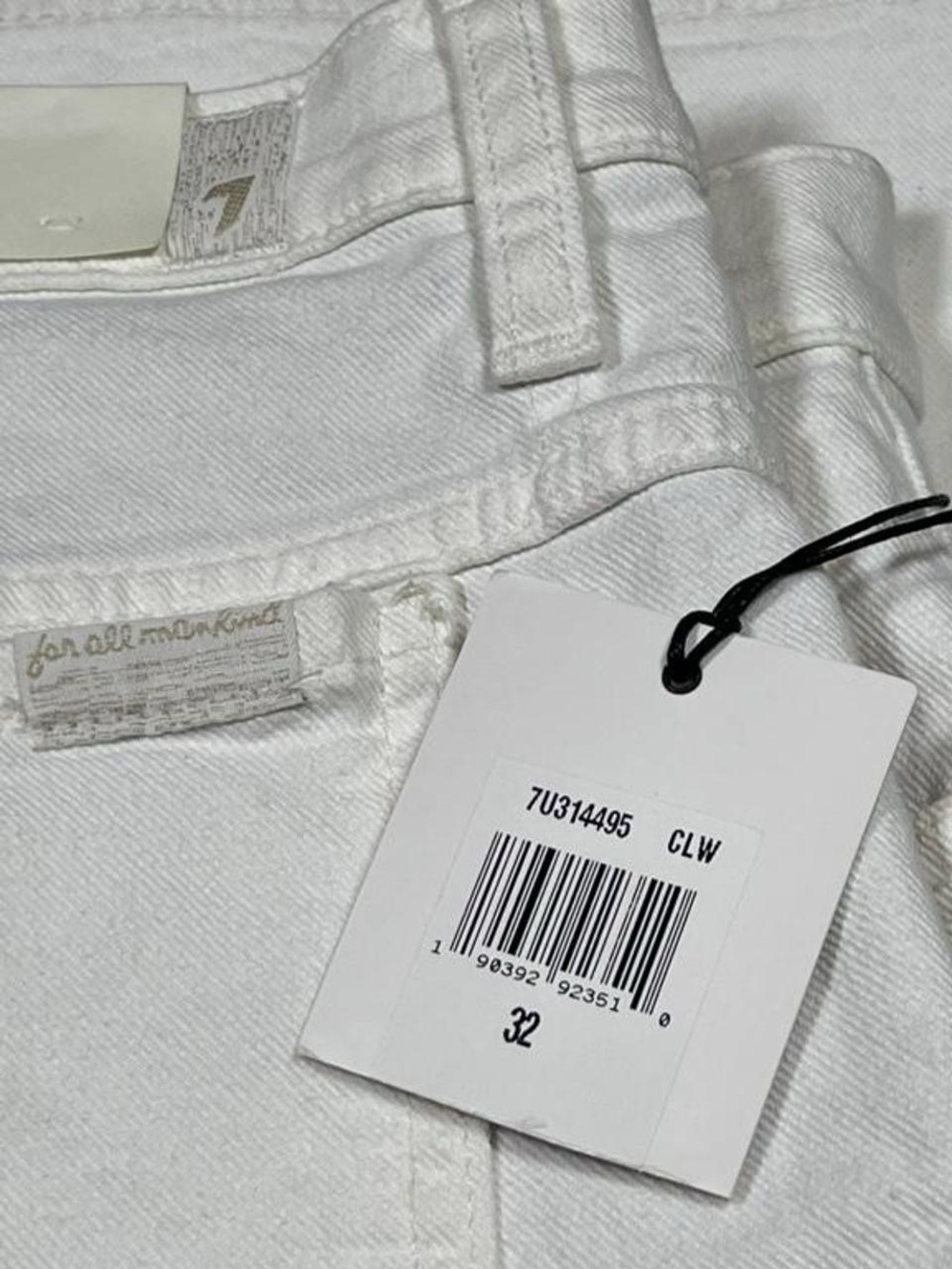 NWT! 7 For All Mankind Peggi White Jeans Women’s Size 32 L30 High Rise Taper - Picture 9 of 12